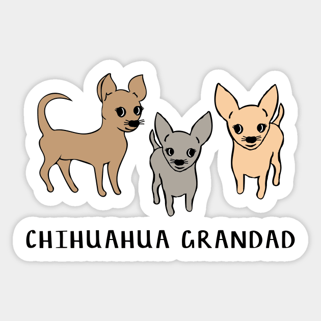 Chihuahua grandad - blue Sticker by bettyretro